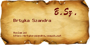 Brtyka Szandra névjegykártya